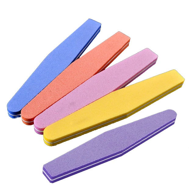 Professional Nail Files 10pcs Buffing Slim Crescent 100/180 Nail Beauty Tools Diamond Spong Block Polissoir Ongles Nail Tool