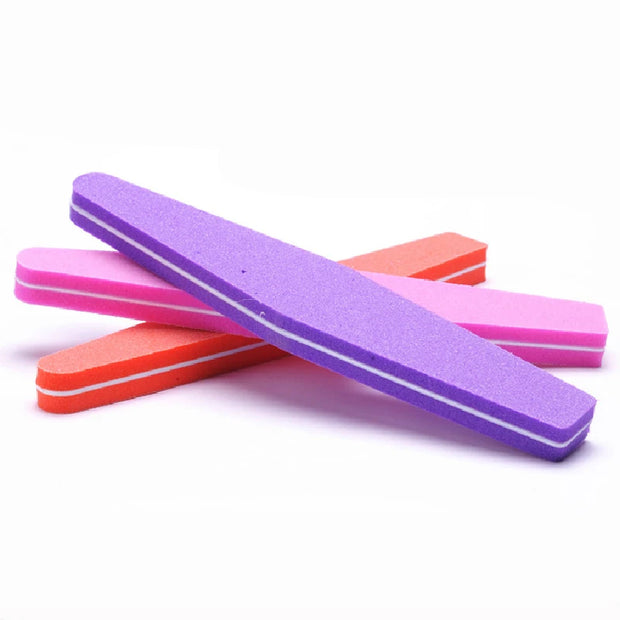 Professional Nail Files 10pcs Buffing Slim Crescent 100/180 Nail Beauty Tools Diamond Spong Block Polissoir Ongles Nail Tool