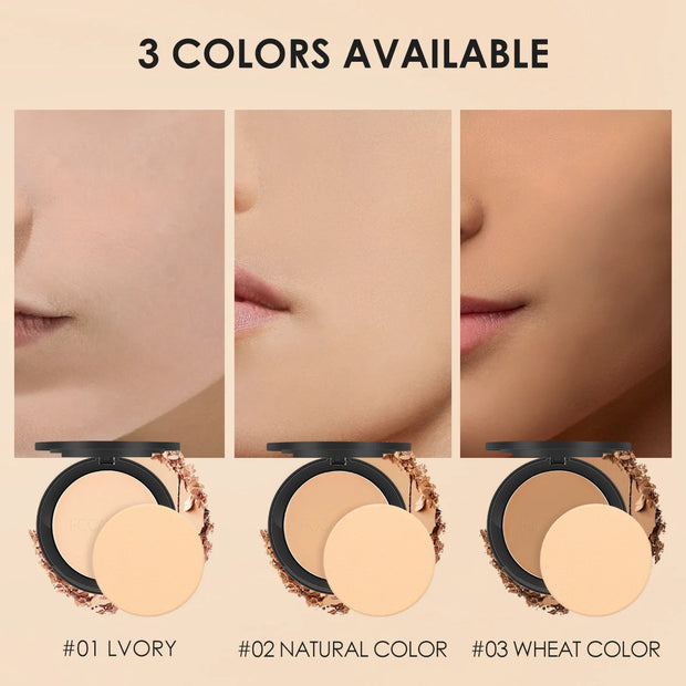 FOCALLURE 9 Colors Pressed Powder Oil Control Long-lasting Matte Lightweight Brightening Face Finishing Setting Powder Makeup