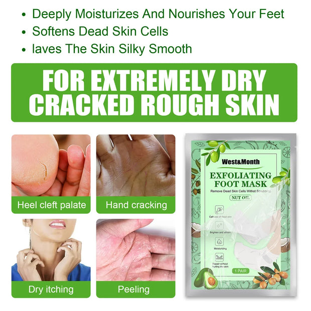 Exfoliating Foot Mask Feet Peeling Mask Spa Socks Smooth Dead Skin Remover Moisturizing Whitening Foot Mask Foot Care Products