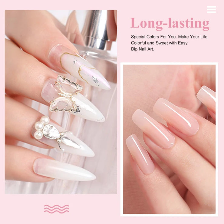 Very Fine 28g/Box French White Clear Pink Nude Dipping Powder No Lamp Cure Nails Dip Powder Natural Dry Gel Nail Salon Effect