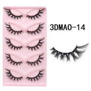 HBZGTLAD Cat eye Eyelashes 3D Natural False Lashes Fluffy Soft Cross 5 pairs Manga Lashes Wispy Natural Eyelash Extension Makeup