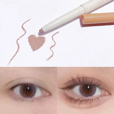 Smooth Lying Silkworm Pen Matte Shadow Long-lasting Waterproof Quick Drying Tea Brown Pen Glitter Eyeliner Makeup Beauty Tools
