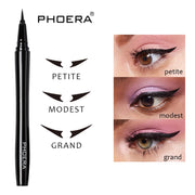 PHOERA Fast Dry Liquid Eyeliner Pen Long Lasting Waterproof Not-blooming With 12 Pair Liner Sticker Eye Makeup Beauty Tool TSLM1