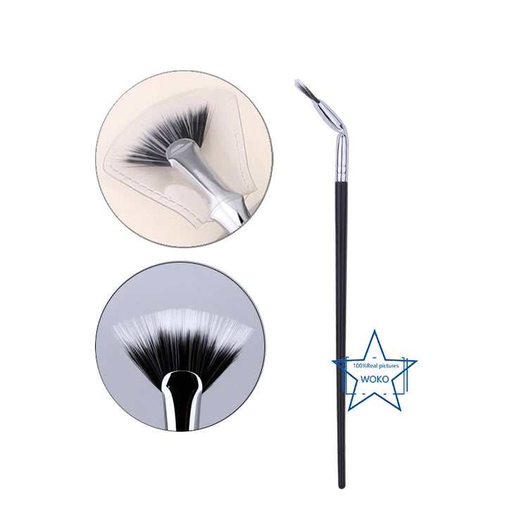 Eyelash Brush Fan Bent Lash Fan Brush Eyelash Brush Small Fan Brush Professional Mini Fan Eyelash Brush Make Up Tool