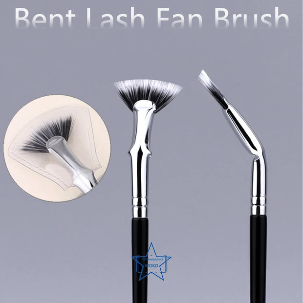 Eyelash Brush Fan Bent Lash Fan Brush Eyelash Brush Small Fan Brush Professional Mini Fan Eyelash Brush Make Up Tool