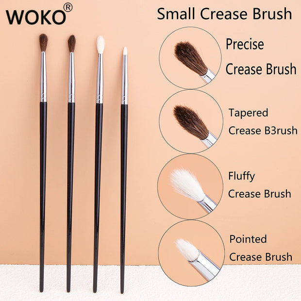 Small Crease Brush Fluffy Goat Hair / Horse Hair Precise Tapered Crease Makeup Tool Mini Pointed Eyeshadow Blending Makeup Brush