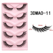 HBZGTLAD Cat eye Eyelashes 3D Natural False Lashes Fluffy Soft Cross 5 pairs Manga Lashes Wispy Natural Eyelash Extension Makeup