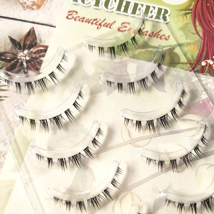 5 Pairs Thick Lower Eyelashes Clear Band Under Eye Lashes Soft Lower Eyelash Handmade Manga Bottom Lashes Makeup Tools