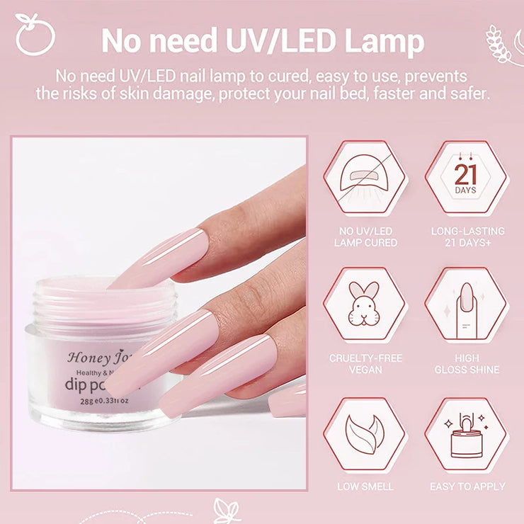 Very Fine 28g/Box French White Clear Pink Nude Dipping Powder No Lamp Cure Nails Dip Powder Natural Dry Gel Nail Salon Effect