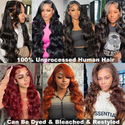 34 Inches 13x6 HD Lace Frontal Wig Body Wave Wigs 250 Density Preplucked Virgin Human Hair SKINLIKE Real HD Lace Wig Lemoda Hair