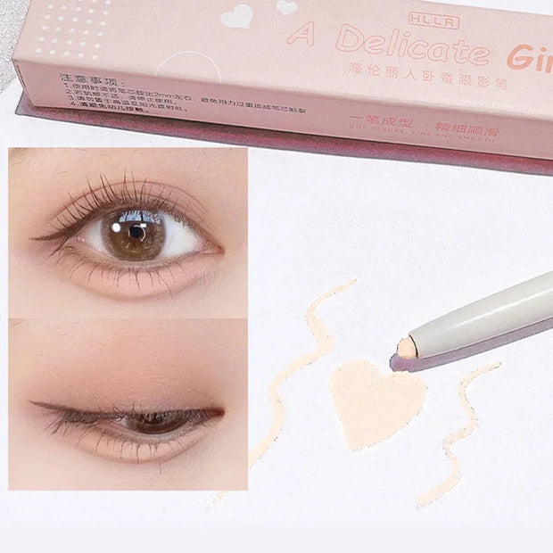 Smooth Lying Silkworm Pen Matte Shadow Long-lasting Waterproof Quick Drying Tea Brown Pen Glitter Eyeliner Makeup Beauty Tools